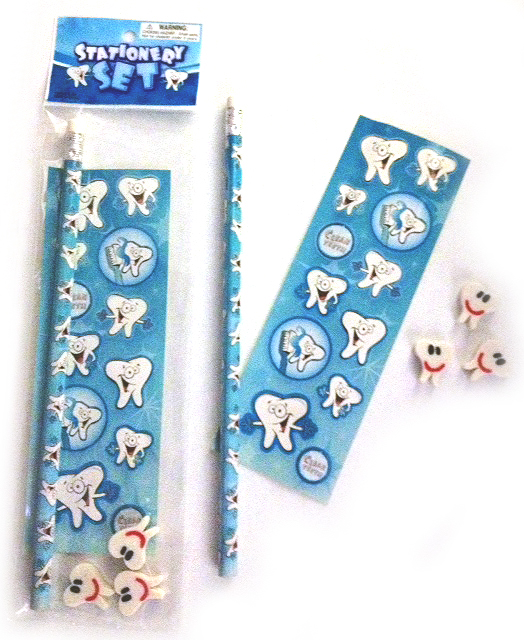 Set of Pencil, Stickers and Erasers - Click Image to Close
