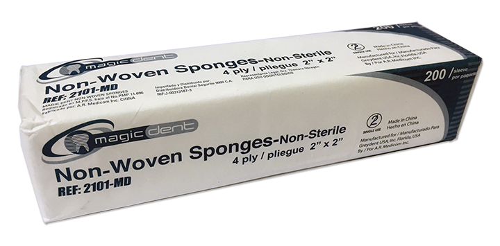 Non-Woven Sponges - 2"x2" - 4-Ply - Click Image to Close