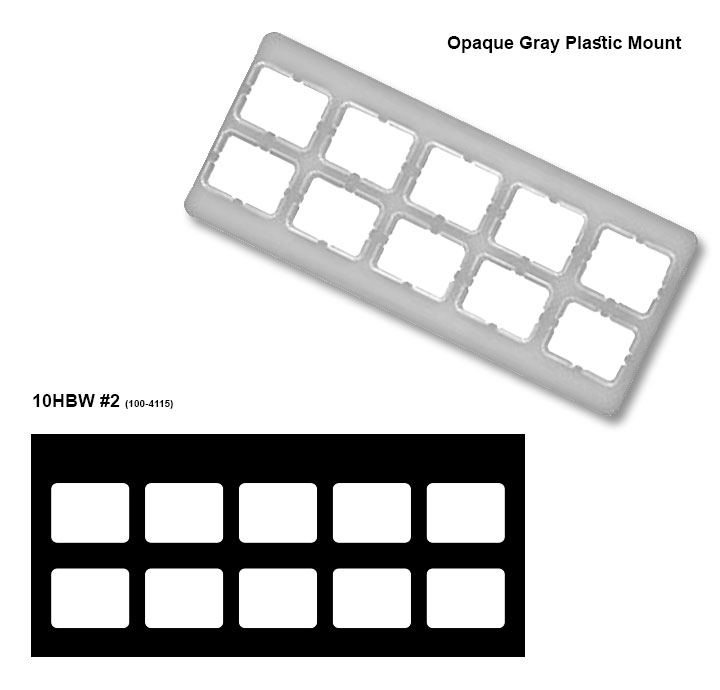 #2 - Film Mounts - Opaque Gray Plastic - 10HBW