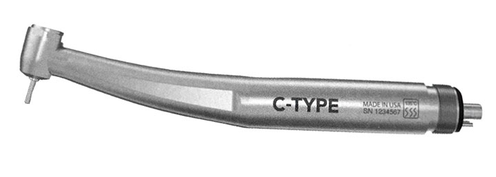 C-Type - High Speed Handpiece - Push-Button - 4 Hole - Mini