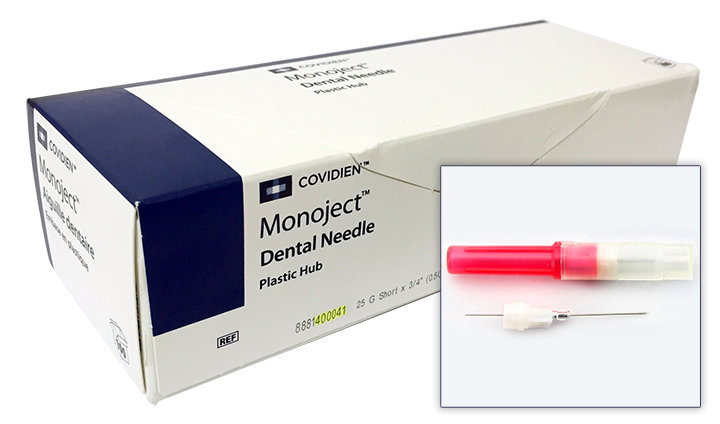 Dental Needle - 25 G - Long (1-3/8") - Monoject