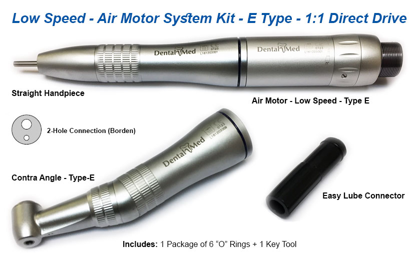 DentalMed - Low Speed - Air Motor System Kit - "E Type"