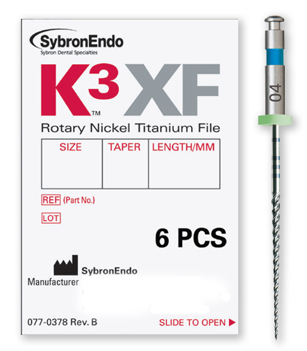 K3XF - Limas Rotatorias de Niquel Titanio - Caja de 6