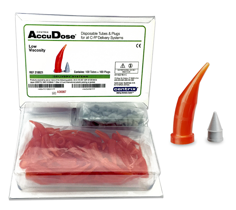thumbnail image 2 of Centrix 290031 Accudose 20 Gauge Photobloc Orange Tubes & Plugs – 100/Pack 2 of 6